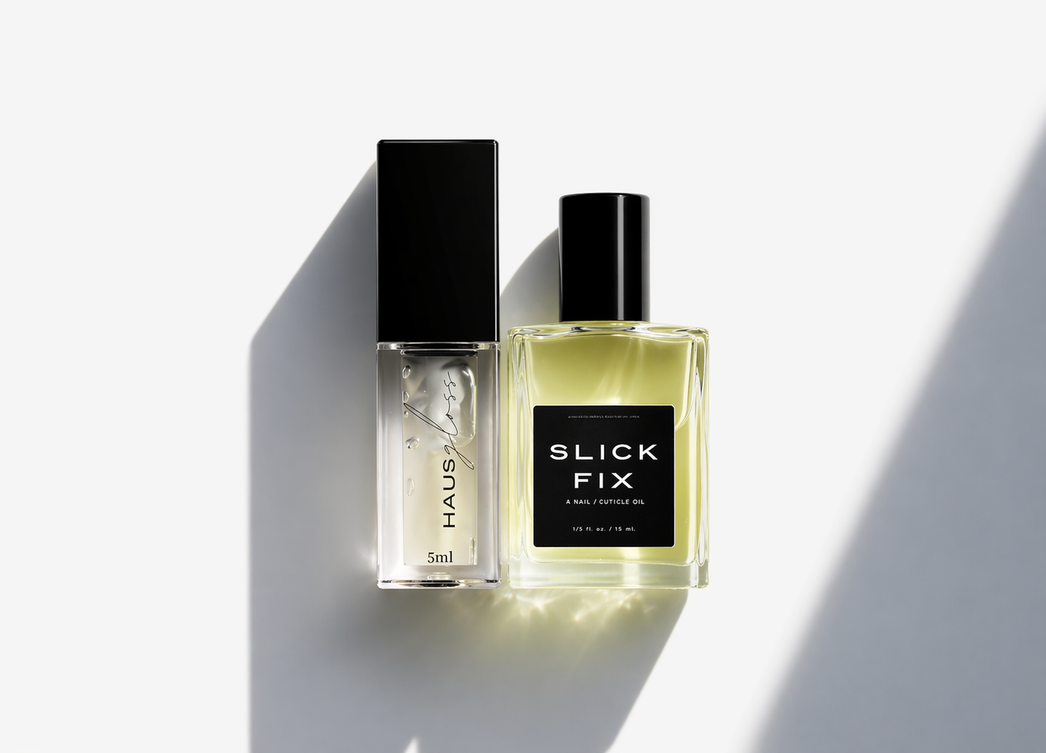 HAUS GLOSS and 'Slick Fix' on a light background