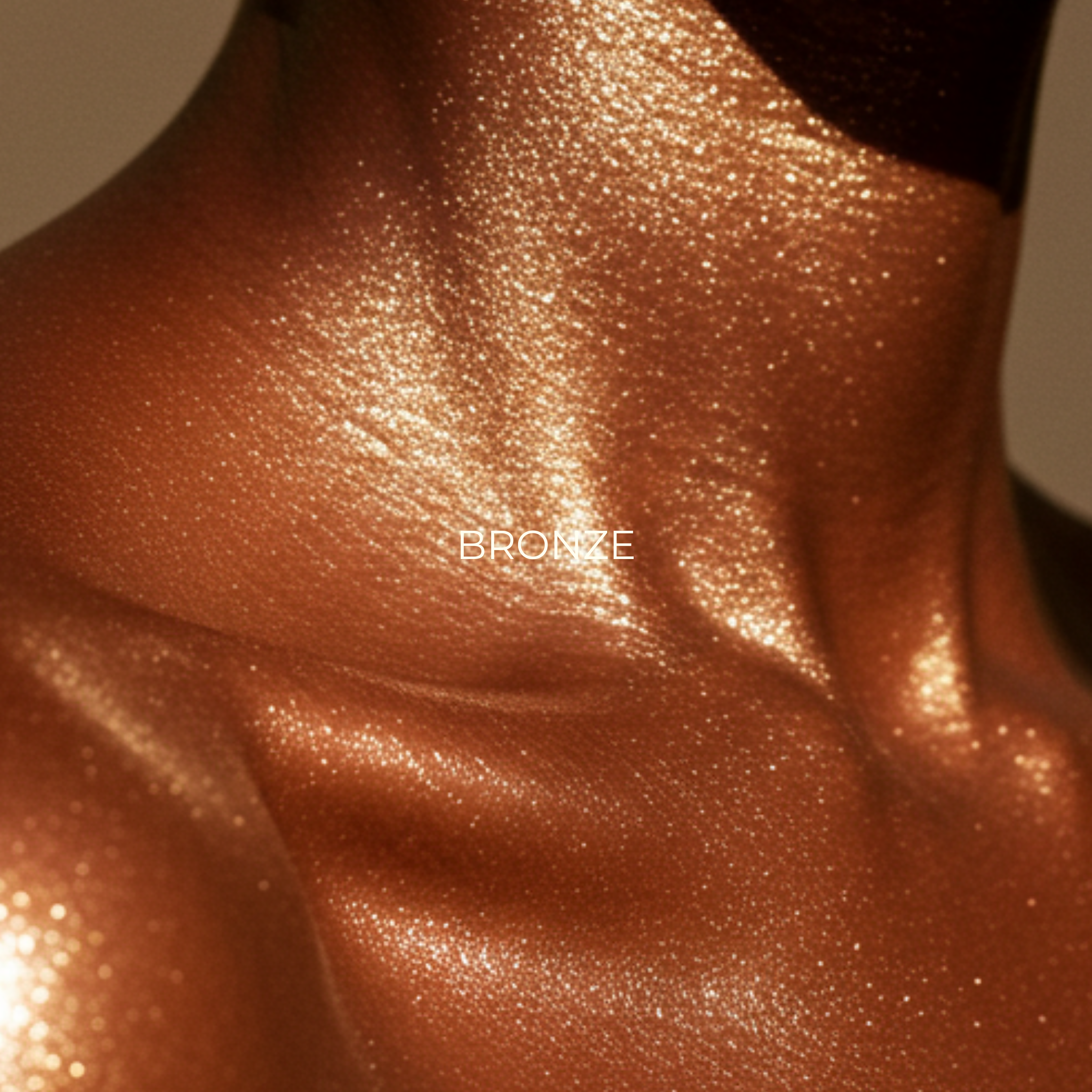 Sun Glaze Shimmer Body Oil: bronze shimmer oil on shoulders and chest — Predominantly Black