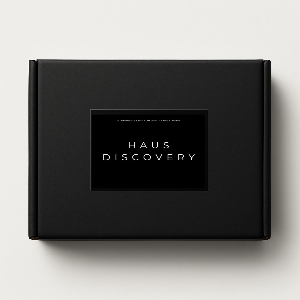 Closed HAUS DISCOVERY black candle box — Predominantly Black