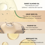 DAY-TO-DAY facial oil ingredient information graphic — Predominantly Black