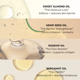 DAY-TO-DAY facial oil ingredient information graphic — Predominantly Black