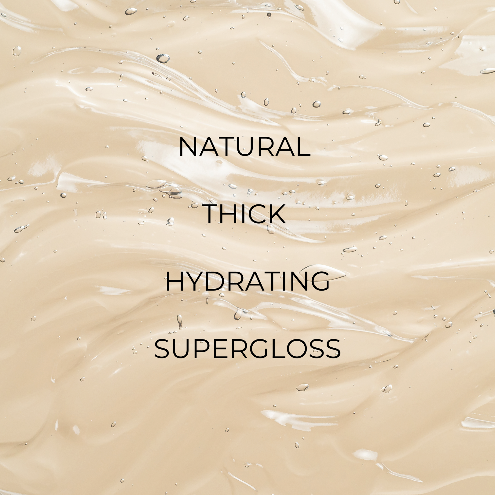 HAUS GLOSS product information over a glossy texture — Predominantly Black