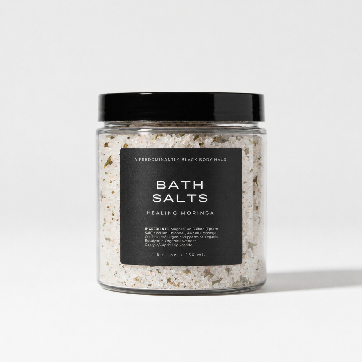 HEALING MORINGA bath tea in a clear jar; moringa and basil fragrance — Predominantly Black