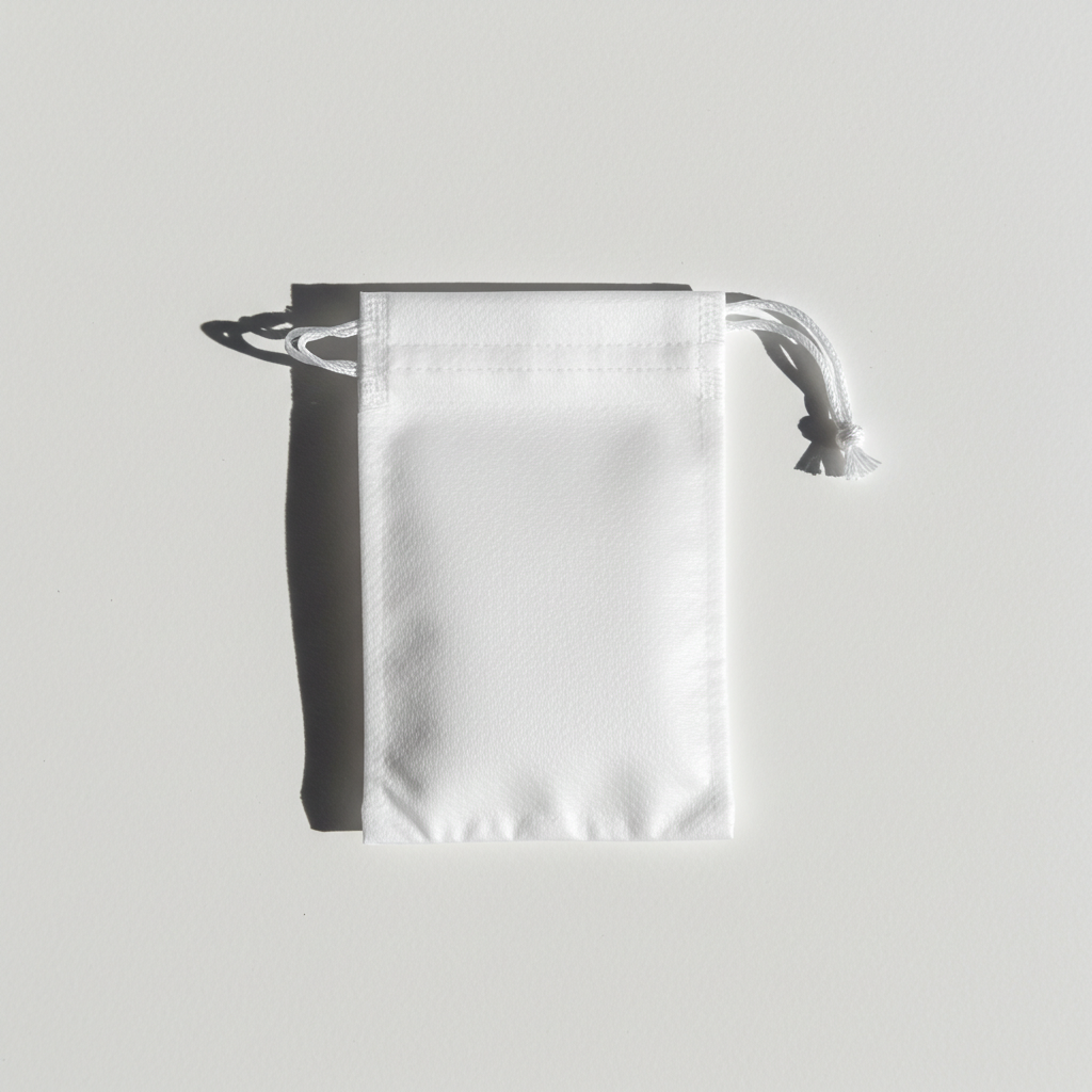 reusable bath tea bag showing drawstring closure — Predominantly Black