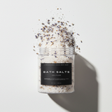 SOLITUDE bath salt jar with lavender botanicals; buttermilk and lavender fragrance — Predominantly Black