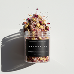 WILD ROSE bath salt jar with pink petals; rose and jasmine fragrance — Predominantly Black