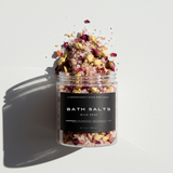 WILD ROSE bath salt jar with pink petals; rose and jasmine fragrance — Predominantly Black
